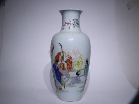清雍正五老观太极图瓶，高度44.8cm口径12.3cm