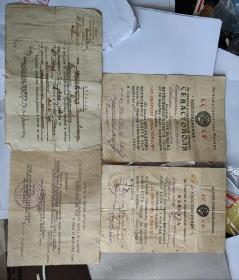 保真苏联保卫塞瓦斯托波尔和保卫高加索证书
一个人的  战时临时大证书 纸张折叠处自然破损