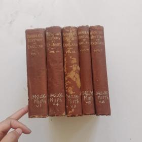 Macaulay's History of England 麦考莱【英国历史】1-5册 精装英文原版，少见，具体看图片