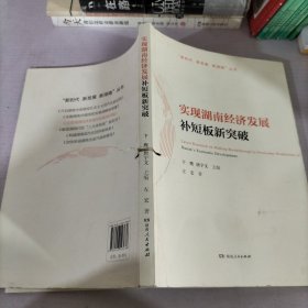 实现湖南经济发展补短板新突破/“新时代新发展新湖南”丛书