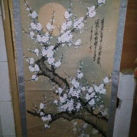 著名画家  陈芬清画作梅花 傲雪铁骨 国画一幅 画心约63 × 125 cm