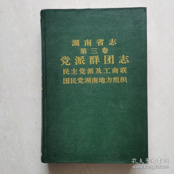 湖南省志（第三卷）党派群团志 民主党派及工商联 国民党湖南地方组织