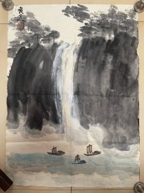 名家画家齐良迟山水画国画字画书画作品纯手绘水墨画条幅竖版