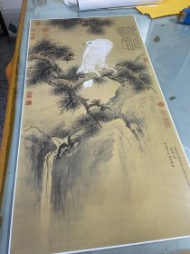 郎世宁 白鹘图64*122【高清微喷】进口仿绢布