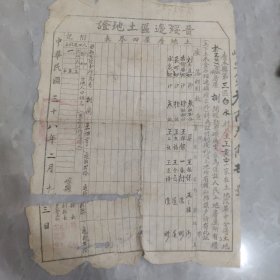 晋绥边区土地证崞县