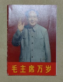 毛主席万岁 完整一册:（人民美术出版社编辑出版，1967年9月初版，64开本，彩色印刷，封皮93品内页97-99品）