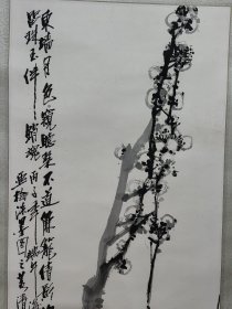 钝丁/精品梅竹图立轴，1996年作，纸本绫裱原装原裱，畫芯34×94厘米，整轴43×183厘米，漆木轴头，款印如图品相好。钝丁(1943年—2018年)名臧鹤龄，又名臧钦。祖籍河北易水，世居天津。少时从师“湖社”李鹤筹(枕湖)先生学习恽南田、新罗山人画法，后师从梁崎(漱湖)先生学习八大山人、石涛画法。并研读历代名家经典画论，乐在其中。其书法受教于龚望先生，研习两汉碑版，