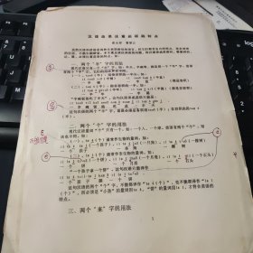 张永祥（著名民族学家、苗文创始人修改留言【苗译汉要注意汉语的特点】16开7页--油印本