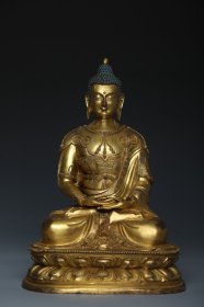 旧藏铜鎏金释迦牟尼佛造像