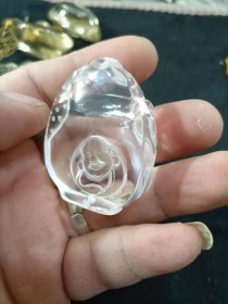 天然水晶宝瓶弥勒佛吊坠