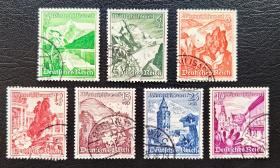 2-641德国1938年上品信销邮票7枚。建筑风光历史遗迹和花卉。2015斯科特目录11.55美元。
