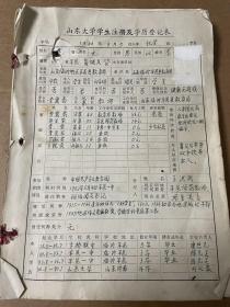 山东大学1986年学生注册及学历登记表（40份，主要为社会学系，姓名照片缺）