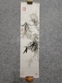 旧国画软片 国画竹 原稿手绘真迹 画心软片尺寸69*17厘米