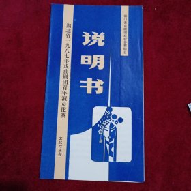 湖北省1987年戏曲剧团青年演员比寨：（说明书）