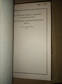 封二贴美国哥伦比亚大学同期藏书票，分别为1926年～1929年印行4册合订【康奈尔大学农业试验站第1925年～1928年年度报告】大32开布面硬精装厚2.8厘米品好包邮挂刷