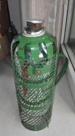 绿色搪瓷铁皮链扣老暖壶绿皮暖水瓶保温瓶