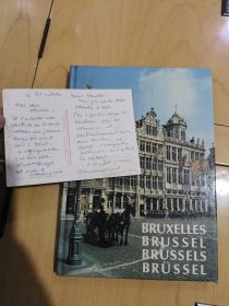 BRUXELLES/BRUSSEL/BRUSSELS/BRUSSEL(比利时首都布鲁塞尔)法文，荷兰语，英语，德语四种语言对照版，精装大16开图文册，书中夹有一帧法文书写明星片