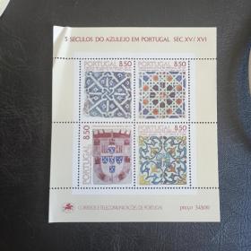 kabe03外国邮票葡萄牙1981瓷砖艺术五百年 第一组 小全张 Ms 新 边纸硬折