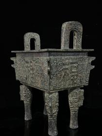 铜红斑绿锈大号百福方鼎
22*15*28cm          3.3kg