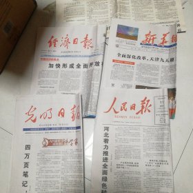光明日报、人民日报、经济日报、新华每日电讯2024年8月11日同一天的报纸4份合拍