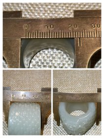 和田玉扳指，雕工精美，详细看图。因二手藏品，售后不退换不墨迹，拍前请看好，咱家一线收货一物一图，图片高清拍摄未做任何修饰，所拍即所得，墨迹拉黑！不议价不包邮，默认顺丰快递。