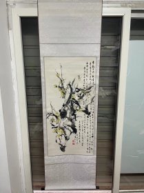 中式国画，水墨画，彩色画，花鸟画，尺寸54*178，西安名人字画，马天锁，包邮（新疆，西藏，海南，内蒙除外），已裱，b1-88