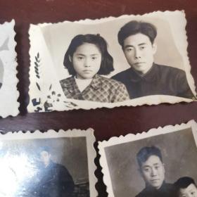 50，60年代老照片，单人，夫妻，订婚，父子，都有赠言，9张