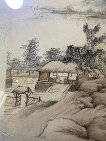 清代山水画，画芯尺寸33*22厘米，框为后配，品相如图，3000包快递