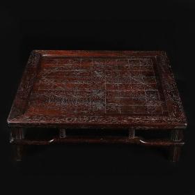 小叶紫檀象棋盘方桌，满金星牛毛纹，全榫卯结构，选料精良，可珍藏可使用，长55厘米宽55厘米厚15厘米