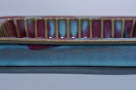 钧瓷刻字描金回流盘18*14*13厘米