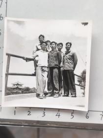 60年代昆明工学院学生在大观楼公园合影照片远处是大观楼(邹位相册，邹位约1961年毕业于昆工附中，之后就读于昆明工学院)