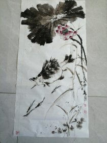 手绘国画连年有余