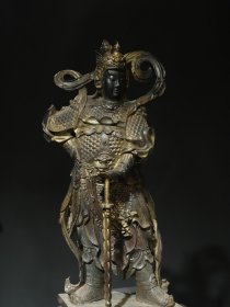铜 拓金【韦陀】 佛像造像 尺寸:高65厘米 宽25厘米 厚22厘米 重14.1公斤