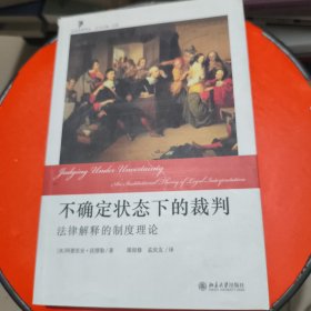 不确定状态下的裁判：法律解释的制度理论 有字迹