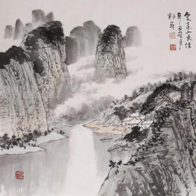 【作品保真，取自画家本人】邓军  48*48*4
柳州美协主席，1946年7月生，又名老君，原名邓培君，祖籍河南，广西柳州人，现为柳州市群众艺术馆研究馆员。中国美术家协会会员，广西美术家协会常务理事兼国画艺委会委员，柳州市文学艺术界联合会副主席，柳州市美术家协会主席，柳州国画研究院名誉院长12。