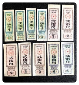 广西壮族自治区布票1984三种，共11枚