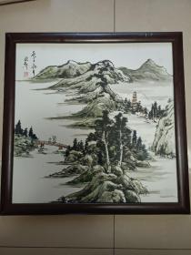 著名画家杨德轩尺半山水镜框56画芯49