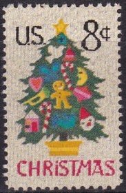 美国邮票 1973年圣诞节.圣诞树