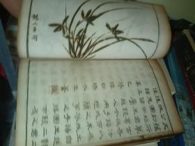 稀少：《芥子园画传初集，树谱，石法，兰谱，菊谱》 清光緒 鴻文書局， 白纸4册丨，