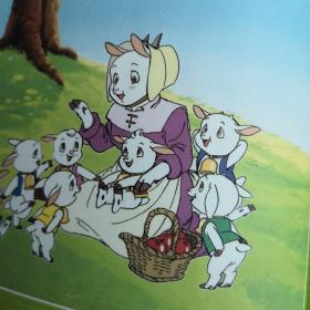 日文版 母子名作绘本  狼和七只小羊 猴子和螃蟹 穿靴子的猫  三只小猪 咔嚓咔嚓山 动画大世界
