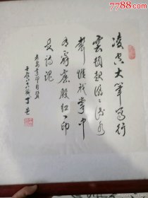 著名诗人，书法家 丁芒 书法一副（包真）