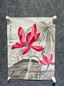 名人字画 荷花图