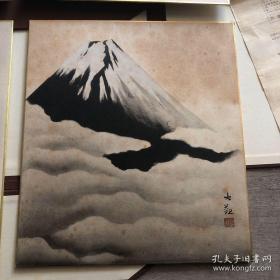 横山大观作 灵峰四趣 色纸绘 巧艺画 一函四副，品佳