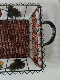 西欧果盘 美轮美奂艺术编排铁与草和翠叶相伴长约40厘米宽约30厘米左右