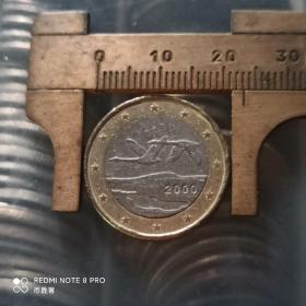 普通版 芬兰1欧元硬币 欧元纪念币
