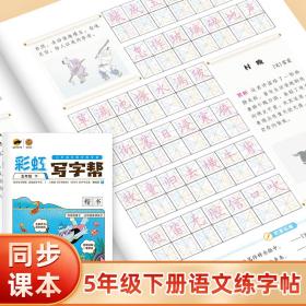 彩虹写字帮五年级下册RJ人教部编版小学语文同步字帖/临犀书法庹纯双回米格教材规范字临摹写字帖