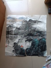 瓷都景德鎮(zhèn)史料之文化交流史料之··中國書畫家協(xié)會(huì)理事南京畫家解有敏 畫于景德鎮(zhèn)財(cái)政賓館 唯有輕煙伴白云 作品 宣紙