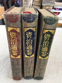 1995年北岳文艺出版社出版发行《资治通鉴》一版一印，32开本精装本上中下三册全，品如图，80包邮。