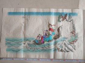 八仙过海  木板年画