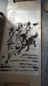 大尺幅马到成功卷轴画